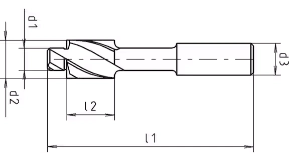 Diagram of a DIN 373 counterborer tool