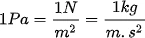 1Pa is equal to: