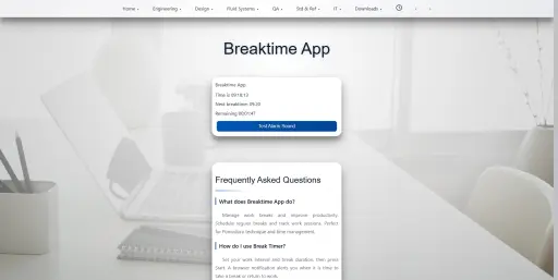 Break Timer — Pomodoro & Work Break Scheduler | Free Browser App | Kod5.com